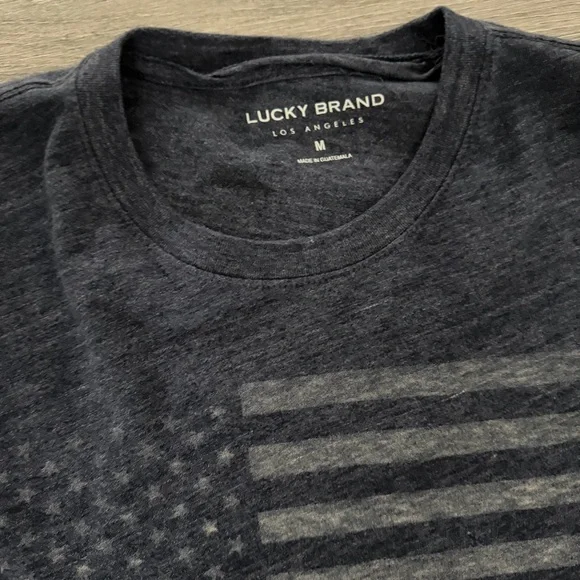 Lucky Brand Men's Charcoal Flag Tee - Picture 2 of 2